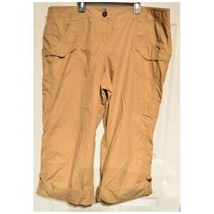 New York & Co Women's Size 18 Khaki Capri Leg With Cuffs Pants Slacks